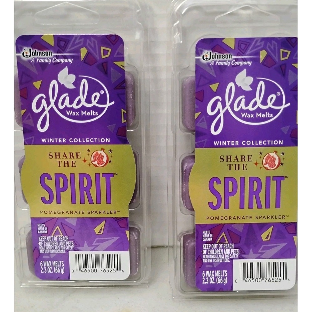 (2) Glade Pomegranate Sparkler Wax Melts Share The Spirit  12 Total NEW Purple